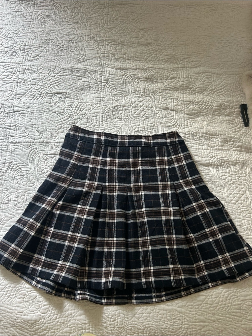 Hollister-  Plaid high rise Pleated Skater Skirt